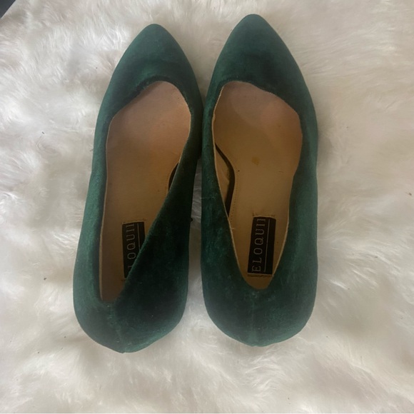 Eloquii Emerald Green Velvet Festive Heels Size 9 Wide - Picture 7 of 12